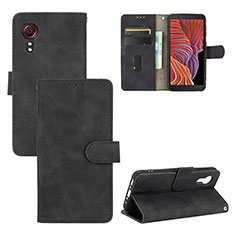 Coque Portefeuille Livre Cuir Etui Clapet L03Z pour Samsung Galaxy XCover 5 SM-G525F Noir