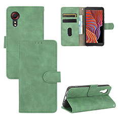 Coque Portefeuille Livre Cuir Etui Clapet L03Z pour Samsung Galaxy XCover 5 SM-G525F Vert