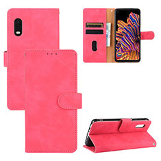 Coque Portefeuille Livre Cuir Etui Clapet L03Z pour Samsung Galaxy XCover Pro Rose Rouge