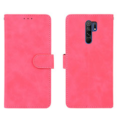 Coque Portefeuille Livre Cuir Etui Clapet L03Z pour Xiaomi Redmi 9 Rose Rouge