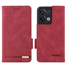 Coque Portefeuille Livre Cuir Etui Clapet L03Z pour Xiaomi Redmi Note 13 5G Rouge