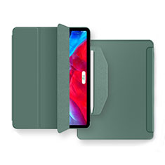Coque Portefeuille Livre Cuir Etui Clapet L04 pour Apple iPad Air 10.9 (2020) Vert Nuit
