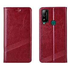 Coque Portefeuille Livre Cuir Etui Clapet L04 pour Huawei Honor Play4T Rouge