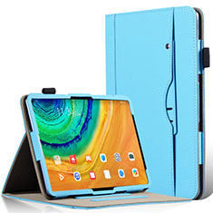 Coque Portefeuille Livre Cuir Etui Clapet L04 pour Huawei MatePad Pro Bleu Ciel