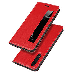 Coque Portefeuille Livre Cuir Etui Clapet L04 pour Huawei P20 Pro Rouge