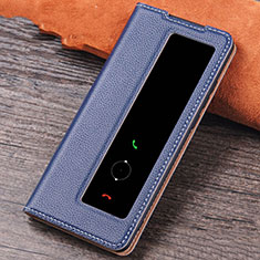 Coque Portefeuille Livre Cuir Etui Clapet L04 pour Huawei P30 Bleu