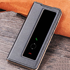 Coque Portefeuille Livre Cuir Etui Clapet L04 pour Huawei P30 Noir