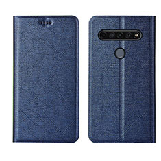 Coque Portefeuille Livre Cuir Etui Clapet L04 pour LG K61 Bleu
