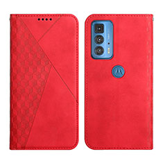 Coque Portefeuille Livre Cuir Etui Clapet L04 pour Motorola Moto Edge 20 Pro 5G Rouge