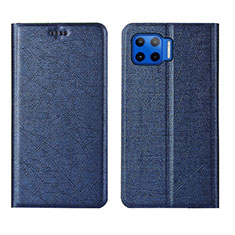 Coque Portefeuille Livre Cuir Etui Clapet L04 pour Motorola Moto G 5G Plus Bleu