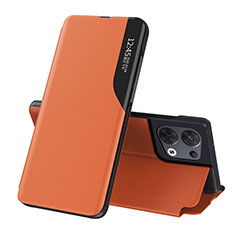 Coque Portefeuille Livre Cuir Etui Clapet L04 pour Oppo Reno8 5G Orange