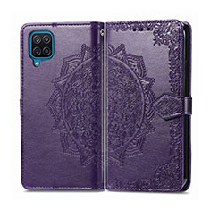Coque Portefeuille Livre Cuir Etui Clapet L04 pour Samsung Galaxy A12 Nacho Violet