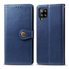 Coque Portefeuille Livre Cuir Etui Clapet L04 pour Samsung Galaxy A42 5G Bleu