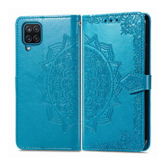 Coque Portefeuille Livre Cuir Etui Clapet L04 pour Samsung Galaxy F12 Bleu Ciel