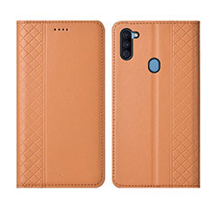 Coque Portefeuille Livre Cuir Etui Clapet L04 pour Samsung Galaxy M11 Orange