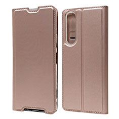 Coque Portefeuille Livre Cuir Etui Clapet L04 pour Sony Xperia 1 II Or Rose