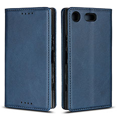 Coque Portefeuille Livre Cuir Etui Clapet L04 pour Sony Xperia XZ1 Compact Bleu