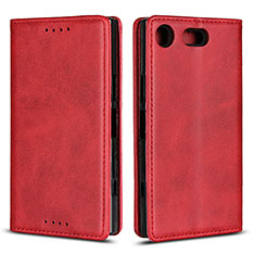 Coque Portefeuille Livre Cuir Etui Clapet L04 pour Sony Xperia XZ1 Compact Rouge