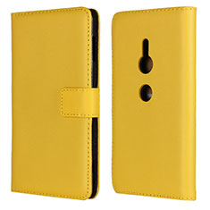 Coque Portefeuille Livre Cuir Etui Clapet L04 pour Sony Xperia XZ2 Jaune