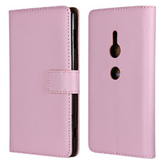 Coque Portefeuille Livre Cuir Etui Clapet L04 pour Sony Xperia XZ2 Rose