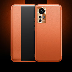Coque Portefeuille Livre Cuir Etui Clapet L04 pour Xiaomi Mi 12 5G Orange