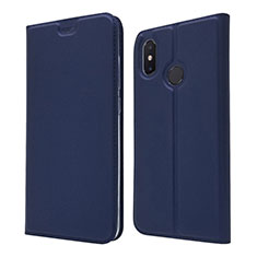 Coque Portefeuille Livre Cuir Etui Clapet L04 pour Xiaomi Mi 8 Bleu