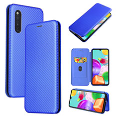 Coque Portefeuille Livre Cuir Etui Clapet L04Z pour Samsung Galaxy A41 SC-41A Bleu