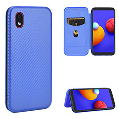 Coque Portefeuille Livre Cuir Etui Clapet L04Z pour Samsung Galaxy M01 Core Bleu