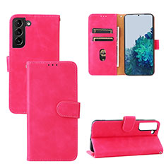 Coque Portefeuille Livre Cuir Etui Clapet L04Z pour Samsung Galaxy S21 FE 5G Rose Rouge