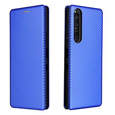 Coque Portefeuille Livre Cuir Etui Clapet L04Z pour Sony Xperia 1 III Bleu