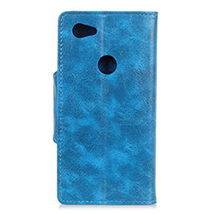 Coque Portefeuille Livre Cuir Etui Clapet L05 pour Google Pixel 3a XL Bleu