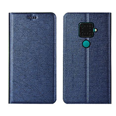 Coque Portefeuille Livre Cuir Etui Clapet L05 pour Huawei Mate 30 Lite Bleu