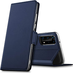 Coque Portefeuille Livre Cuir Etui Clapet L05 pour Huawei P40 Pro+ Plus Bleu