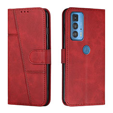 Coque Portefeuille Livre Cuir Etui Clapet L05 pour Motorola Moto Edge 20 Pro 5G Rouge