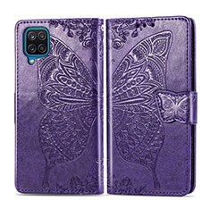 Coque Portefeuille Livre Cuir Etui Clapet L05 pour Samsung Galaxy F12 Violet