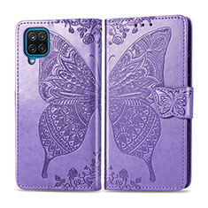 Coque Portefeuille Livre Cuir Etui Clapet L05 pour Samsung Galaxy F12 Violet Clair