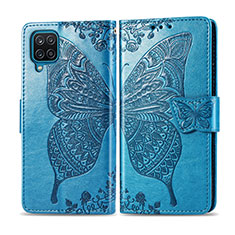 Coque Portefeuille Livre Cuir Etui Clapet L05 pour Samsung Galaxy M12 Bleu Ciel