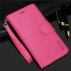 Coque Portefeuille Livre Cuir Etui Clapet L05 pour Samsung Galaxy S21 5G Rose Rouge