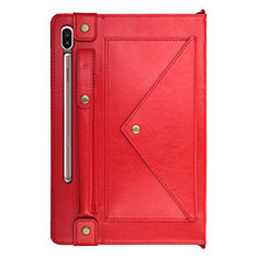 Coque Portefeuille Livre Cuir Etui Clapet L05 pour Samsung Galaxy Tab S6 10.5 SM-T860 Rouge