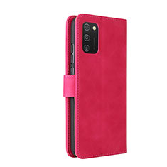 Coque Portefeuille Livre Cuir Etui Clapet L05Z pour Samsung Galaxy A02s Rose Rouge