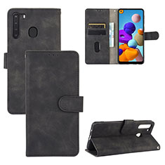 Coque Portefeuille Livre Cuir Etui Clapet L05Z pour Samsung Galaxy A21 Noir