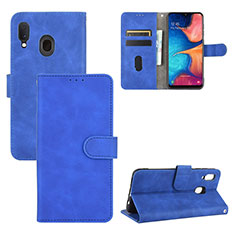 Coque Portefeuille Livre Cuir Etui Clapet L05Z pour Samsung Galaxy A30 Bleu