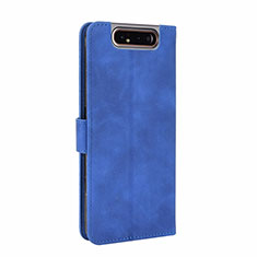 Coque Portefeuille Livre Cuir Etui Clapet L05Z pour Samsung Galaxy A80 Bleu