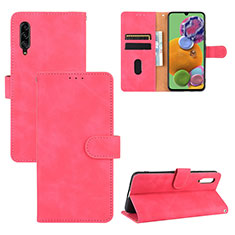 Coque Portefeuille Livre Cuir Etui Clapet L05Z pour Samsung Galaxy A90 5G Rose Rouge