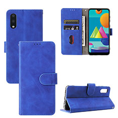 Coque Portefeuille Livre Cuir Etui Clapet L05Z pour Samsung Galaxy M02 Bleu