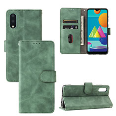 Coque Portefeuille Livre Cuir Etui Clapet L05Z pour Samsung Galaxy M02 Vert