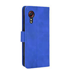 Coque Portefeuille Livre Cuir Etui Clapet L05Z pour Samsung Galaxy XCover 5 SM-G525F Bleu