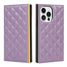 Coque Portefeuille Livre Cuir Etui Clapet L06 pour Apple iPhone 14 Pro Max Violet