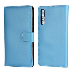 Coque Portefeuille Livre Cuir Etui Clapet L06 pour Huawei P20 Pro Bleu Ciel
