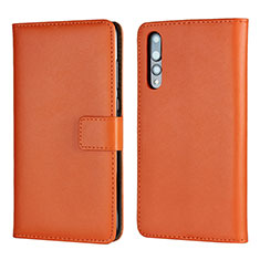 Coque Portefeuille Livre Cuir Etui Clapet L06 pour Huawei P20 Pro Orange